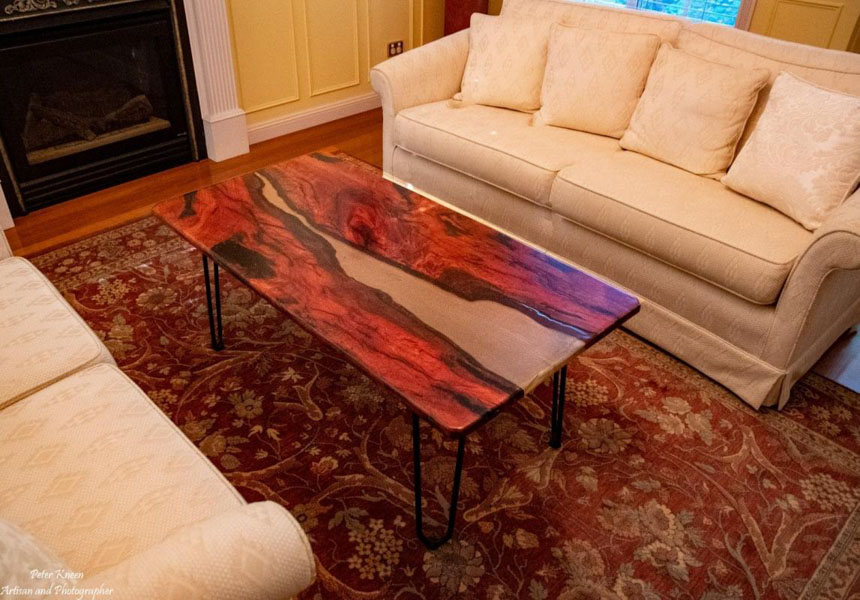 River Table - details of the coffee table