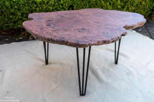 Small to Medium Sized Burl Coffee or Side Tables - Hairpin legs